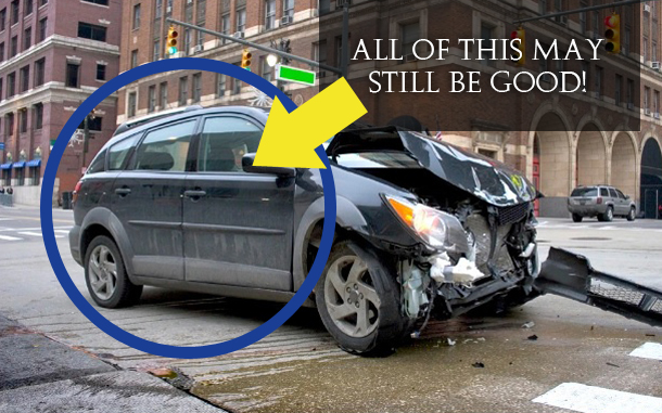 Totalled car used auto parts